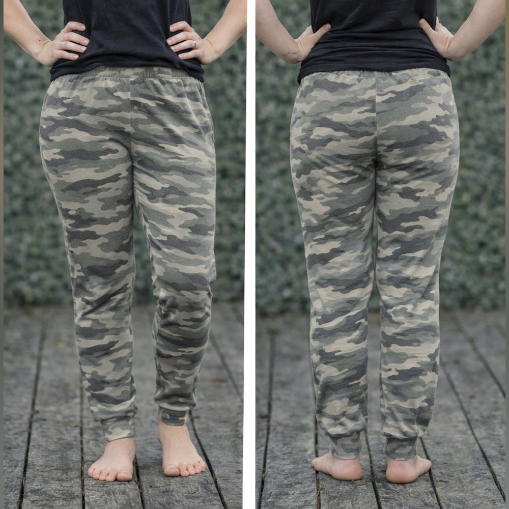 Camo Jogger Pants for Kids - Olive Green SMALL